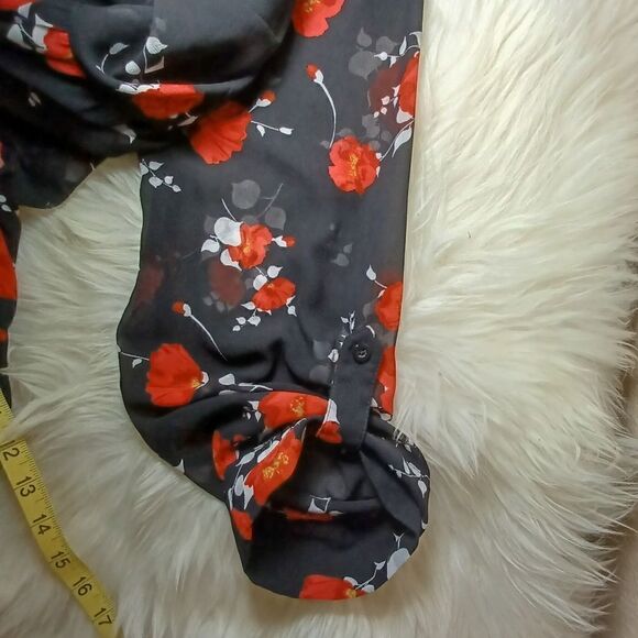 Torrid Floral Print Chiffon Dress Graphic Poppies Size 0 - Picture 11 of 11
